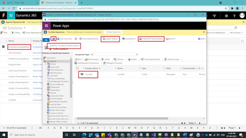 How to Move CRM Customizations  between Dynamics 365 CRM Environments using classic mode and Power Apps Maker Portal.